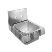 Glastender Wall-Mounted Stainless Steel Hand Wash Sink, 12 x 15 Inches, 6-Inch Deep Bowl