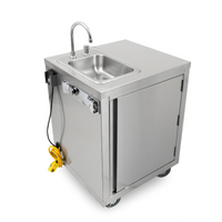 John Boos Mobile Self-Contained Hand Sink with 2-1/2 Gallon Water Heater and Fresh/Waste Water Tanks