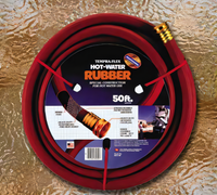 50-Foot Red Hot Water Hose, 3/4-Inch Inside Diameter, 200°F Max Working Temperature