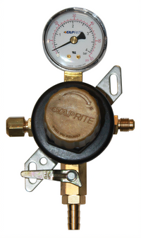 Low Pressure Wall-Mount CO2 or Nitrogen Regulator Kit with Single Gauge and 6-Foot Red Gas Tubing
