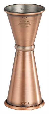 After 5 Antique Copper Finish Stainless Steel Double Jigger with Inner Marking Lines, 1 oz x 1-1/2 oz