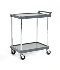 Olympic J16UC2 2-Shelf Utility Bus Cart, Charcoal Gray