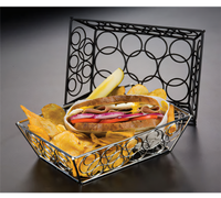 American Metalcraft Loop-D-Loop Rectangular Metal Serving Basket, 9 x 6 x 2.5 Inches, Black