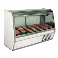 Howard-McCray 32E Series 74-Inch Curved Glass Red Meat Service Case with LED Lighting