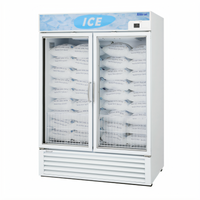Turbo Air Two-Section Ice Merchandiser Freezer with Triple-Pane Heated Glass Doors, 39.88 Cu. Ft.