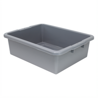 Quantum 17 x 22 x 7 Inch Brown Polypropylene Ribbed Bottom Bus Tub