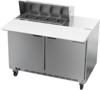 Beverage-Air SPE48HC-08C 48-Inch Two-Section Sandwich Top Refrigerated Prep Table, 2-Door, 8-Pan