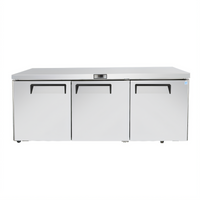 Atosa Three-Section Undercounter Reach-In Refrigerator with Solid Doors