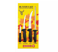 Mundial 4-Piece Hunter's Knife Set with Black Handles and Sharpening Steel