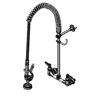 T&S Brass EasyInstall Wall-Mount Pre-Rinse Unit, 8-Inch Centers, 18-Inch Riser, 44-Inch Hose