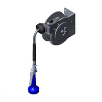 T&S Brass B-7102-08M Open Stainless Steel Retractable Hose Reel with 3/8 in. x 12 ft. Hose and 1.07 GPM JETSpray Valve