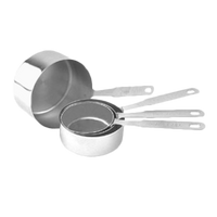 Crestware Heavy Duty 4-Piece Stainless Steel Dry Measuring Cup Set