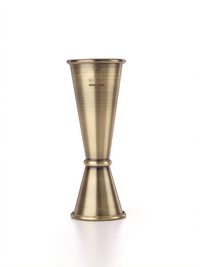 Barfly Japanese Style 1 oz. x 2 oz. Antique Gold-Plated Stainless Steel Jigger with Internal Marking Lines