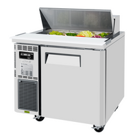 Turbo Air J Series 36-Inch One-Section Sandwich/Salad Prep Table Refrigerator with 8-Pan Top and 1 Door