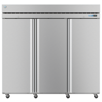 Hoshizaki Steelheart Three-Section Stainless Steel Reach-In Freezer, Solid Doors, Standard Depth