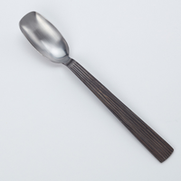 Vintage 9-3/8 Inch Stainless Steel Wavy Aged Salad Spoon