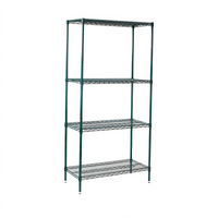 Winco 18 x 48 x 72 Inch 4-Tier Stationary Epoxy-Coated Green Wire Shelving Unit
