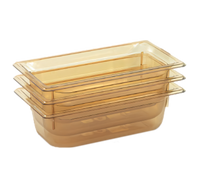Vollrath Super Pan® 1/3 GN Amber High-Temp Resin Food Pan, 2-1/2 Inch Deep