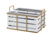Empire Rectangular Ice Housing with Clear Polycarbonate Pan and Gold Wire Frame