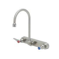 EverSteel 8-Inch Wall-Mount Stainless Steel Workboard Mixing Faucet with 5 3/4-Inch Swivel Gooseneck and 2.2 GPM Aerator