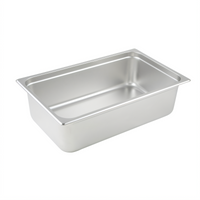 Winco Full-Size 6-Inch Deep Straight-Sided Steam Table Pan, 25 Gauge 18/8 Stainless Steel