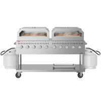 KoolMore 10-Burner Commercial Outdoor Propane Grill with Dual 36-Inch Pizza Ovens