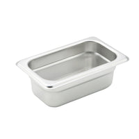 Winco SPJM-902 1/9 Size 2-1/2 Inch Deep Solid Steam Table Pan, 24 Gauge Stainless Steel