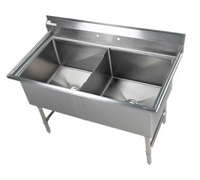 Elite Two-Compartment Commercial Stainless Steel Sink with 24 x 24 x 14 Inch Compartments