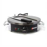 Omcan USA 14-Inch Electric Countertop Crepe Griddle with Polished Cast Iron Plate