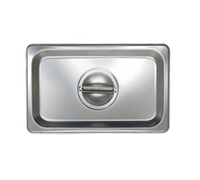 Admiral Craft 1/9 Size Solid Flat Stainless Steel Steam Table Pan Cover with Recessed Handle