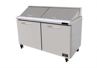 Kool-It Signature 60-Inch 2-Section Double Door Mega Top Sandwich/Salad Prep Table, 24-Pan Capacity
