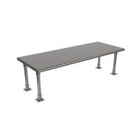 BK Resources Single Table-Mount Bullnose Overshelf, 60 Inches W x 24 Inches D, 304 Stainless Steel