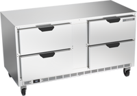 Beverage-Air 60-Inch Wide Two-Section Undercounter Refrigerator with 4 Drawers