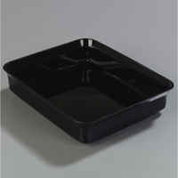 Carlisle Rectangular Deli Crock, 12 x 10 Inch, 10 lb., Black Acrylic
