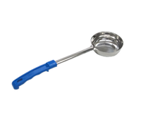 8 oz. Solid One-Piece Portion Control Ladle with Blue Plastic Handle