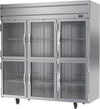 Beverage-Air Horizon Series Three-Section Reach-In Display Freezer with Half Glass Doors, 69.1 Cu. Ft.