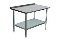 Serv-Ware 96-Inch Work Table with Turn-Up Back, 30-Inch Deep