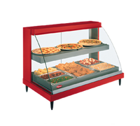 Hatco Glo-Ray Designer Humidified Curved Glass Heated Display Case, 1-Pan Dual Shelf, Countertop