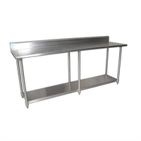 BK Resources 84-Inch x 30-Inch 16-Gauge Stainless Steel Work Table with 5-Inch Riser and Adjustable Undershelf