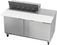 Beverage-Air 60-Inch Two-Section Sandwich Prep Table with 17-Inch Cutting Board and 10-Pan Top