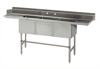 Advance Tabco Special Value 83-Inch 3-Compartment Sink Dishtable with Right Drainboard