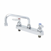 T&S Brass 8-Inch Center Deck Mount Workboard Mixing Faucet with 10-Inch Swing Nozzle