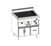 Bistro 24-Inch Gas Restaurant Range with Chitwood Charbroiler, Cabinet Base, and Smoke-Ejector System