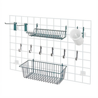 Quantum Store Grid Shelf Accessory Pack with Basket, Drying Rack, Cylinder Holder, Flatware Cylinder and Hooks