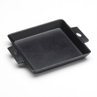 American Metalcraft Pre-Seasoned Square Cast Iron Casserole, 9.5 oz, Black