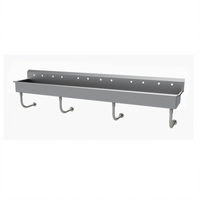 Advance Tabco 120-Inch Wall-Mounted Multiwash Hand Sink with 6 Faucet Hole Sets