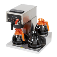 Koffee King® Low Profile Automatic Fill Fresh Brew Coffee Brewer with Faucet, 3 Lower Warmers, and Pour Over Option
