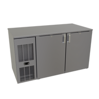 Glastender 52-Inch One-Zone Pass-Thru Low Profile Back Bar Cooler, Two-Section, Front-Serviced, R290
