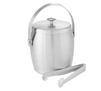American Metalcraft 34 oz. Double-Wall Stainless Steel Ice Bucket with Ice Tongs, Satin Finish