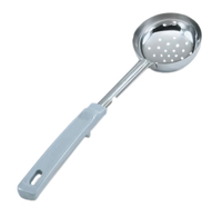 Vollrath Spoodle 4 oz Perforated Portion Control Serving Spoon with Gray Grip 'N Serv Handle